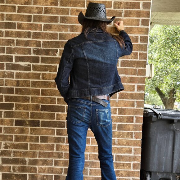 Unisex- Dark Washed Denim Jacket - Picture 3 of 3